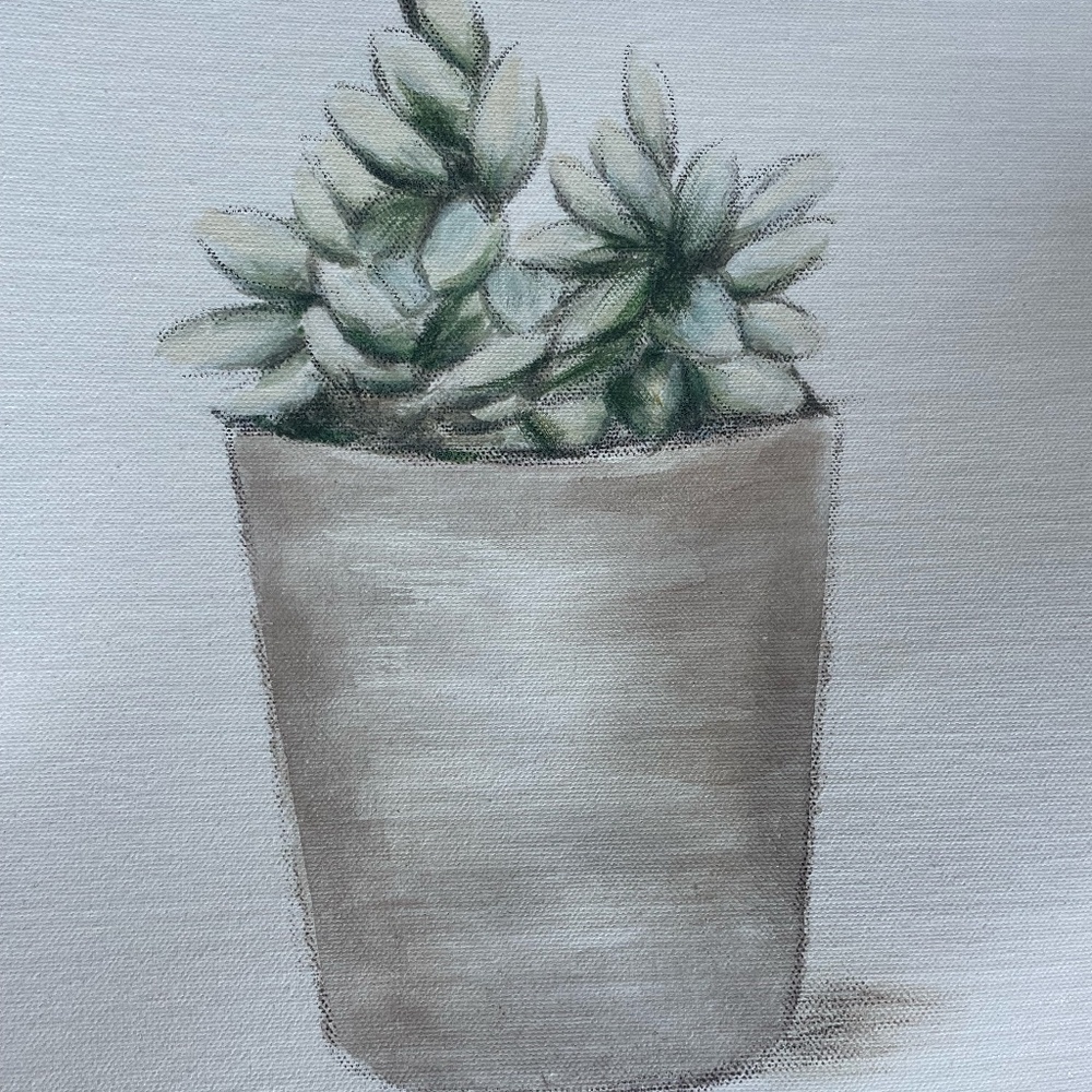 MAGNOLIA HOME BY JOANNA GAINES FRAMELESS HAND PAINTED PLANT CANVAS NEW